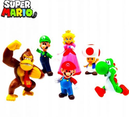  SUPER MARIO BROS SET DI 6 FIGURINE GIOCATTOLO REGALO PER UN BAMBINO