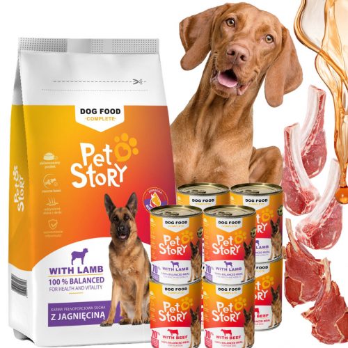  PETSTORY Set di cibo secco 9kg + cibo umido MIX GUSTI 8x400g