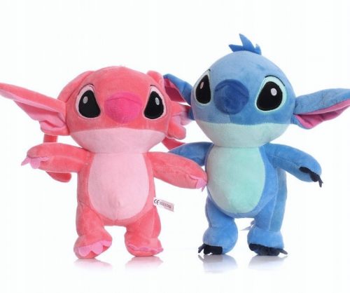  SET 2x STICH+ ANGEL CUDDLE PELUCHE BEDDY BEAR FIGURA 25 cm