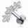  ORECCHINO LABRET ARGENTO FIORI ELICA ZIRCONIA TITANIO 1.2/6