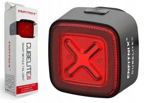  Luce posteriore per bicicletta Enfitnix Cubelite III + STOP