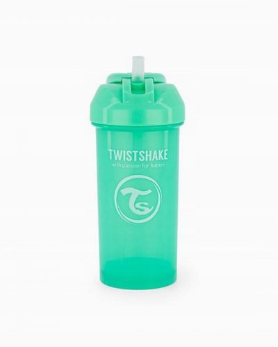  Twistshake 360m Bicchiere bottiglia verde con cannuccia