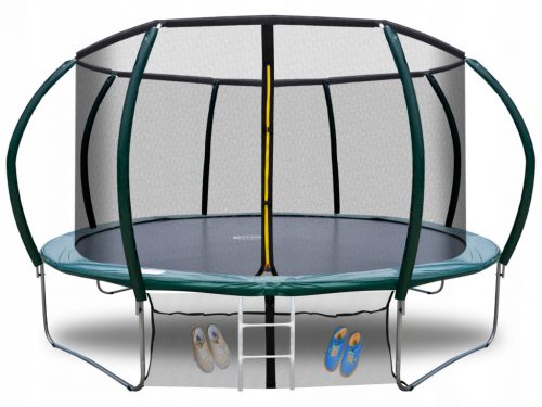  TRAMPOLINO DA GIARDINO 374CM 12FT CON RETE E SCALA