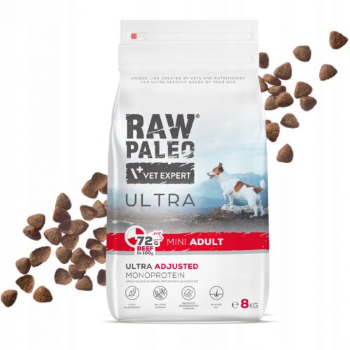  RAW PALEO ULTRA BEEF ADULT MINI con carne di manzo per cani adulti di piccola taglia 8kg