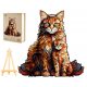  PUZZLE IN LEGNO GRANDE 220 PEZZI FAMIGLIA MAINE COON IN SCATOLA DI LEGNO