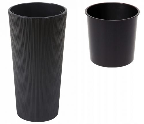  Vaso da fiori Lamela 47 cm x 25 x 46,6 cm diametro 25 cm plastica nera