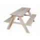 Set da giardino in legno, tavolo grande + panche