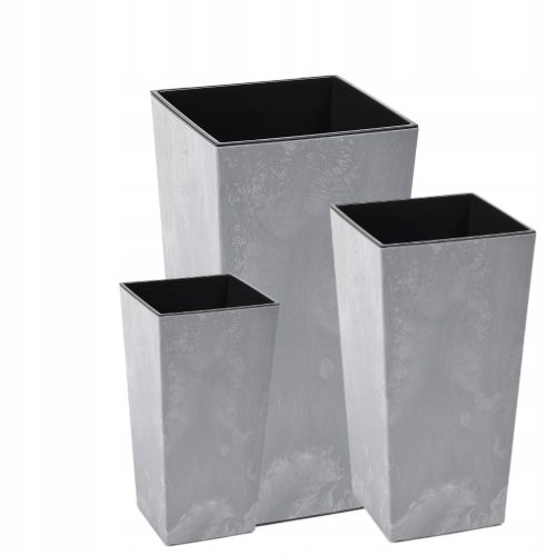  Vaso Lamela 30 cm x 30 x 57 cm diametro 30 cm plastica tonalità grigio e argento + 2 altri prodotti