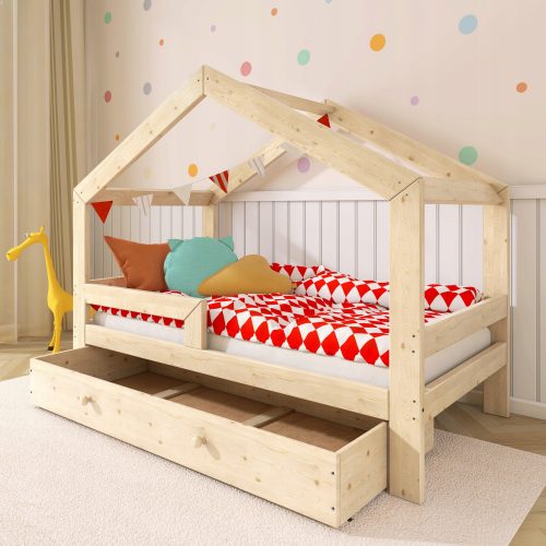  LETTO CASETTA PER BAMBINI 160x80 PER BAMBINI + CASSETTO