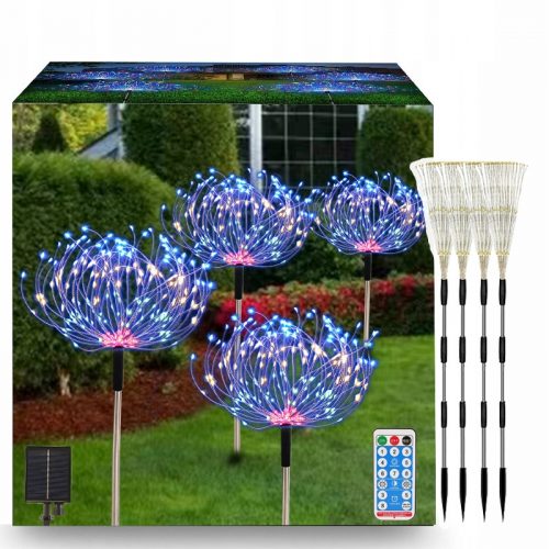  LAMPADA SOLARE LED ALBERO fuochi d'artificio tarassaco multicolore 480LED 4PZ