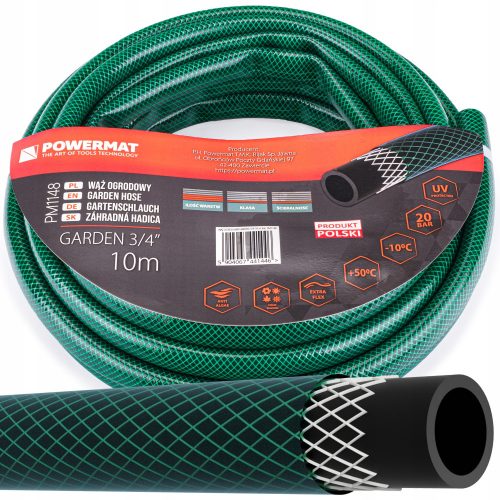  Tubo Acqua GIARDINO 3/4'' 10m 3 Strati 20 Bar