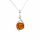  Ciondolo in argento con ambra cognac. Elegante PENDENTE in argento PELLICOLA