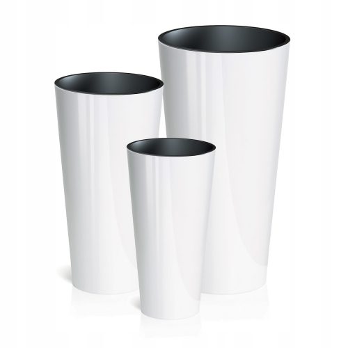  Vaso da fiori Prosperplast 25 cm x 25 x 47 cm diametro 25 cm plastica bianca + 2 altri prodotti