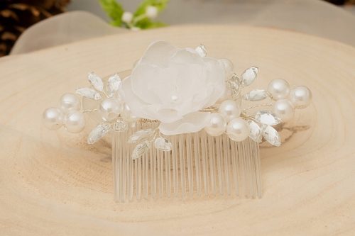  Pettine per capelli bianchi, copricapo da comunione, strass, perle, comunione di matrimonio