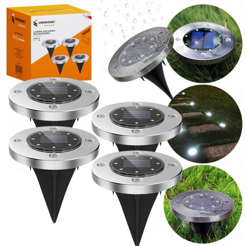  LAMPADA SOLARE DA GIARDINO, INSERITA, 8 LED, 4 PZ