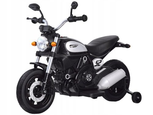  Batteria Naked Moto 2 Motori Batteria 6V Suoni Luce Nera