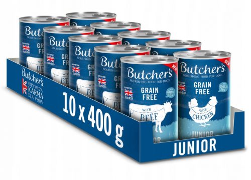  Butcher's Original Junior, cibo per cani, mix di sapori 10x400g