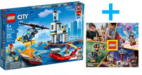  LEGO City 60308 Azione della polizia e della guardia costiera + CATALOGO LEGO 2024 NUOVO