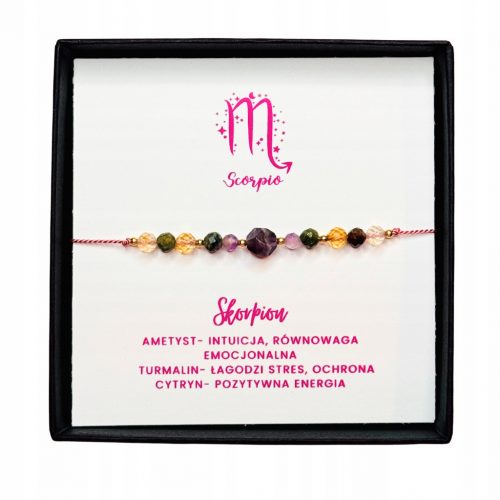  BRACCIALE SEGNO ZODIACALE SCORPIONE AMETISTA CITRITE TORMALINA ARIANNASTORE