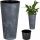  Vaso da fiori Prosperplast 30 cm x 30 x 57 cm diametro 30 cm plastica grafite, sfumature di grigio e argento