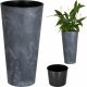  Vaso da fiori Prosperplast 30 cm x 30 x 57 cm diametro 30 cm plastica grafite, sfumature di grigio e argento