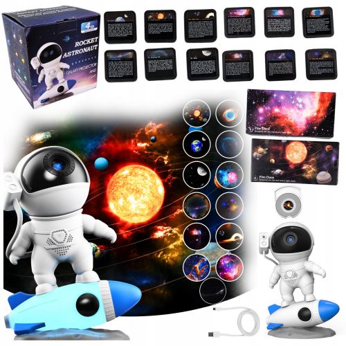  Proiettore STARS Lampada LED NIGHT USB PLANETARIUM 13x Planet Disc 4K HD