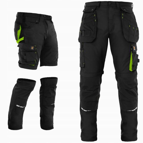 PANTALONE DA LAVORO IN VITA 2IN1 CORTO ZEUS PANTALONE CARGO RIP STOP NERO 52