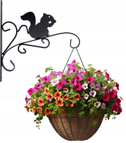  APPENDINO VASO DA FIORI 30x28cm PORTAFIORI DECORATIVO NERO SCOIATTOLO