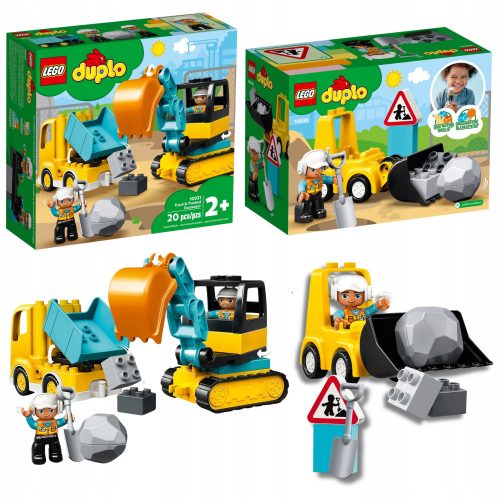  LEGO Duplo 10931 Camion ed Escavatore cingolato + Bulldozer LEGO Duplo 10930