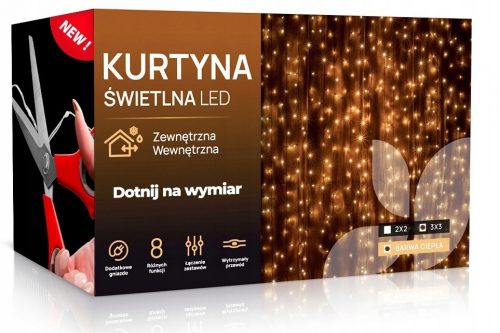  TENDA LUMINOSA A LED 3x3 Luci x 300 Ghirlanda Albero Di Natale Per Finestra