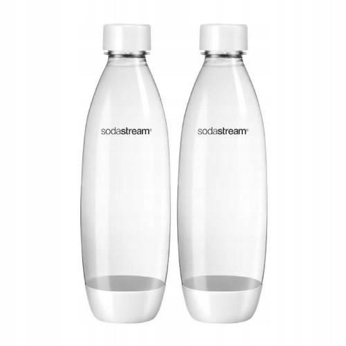  SodaStream Bottiglie con fusibile per gasatore, bianco, 1 L, 2 pezzi