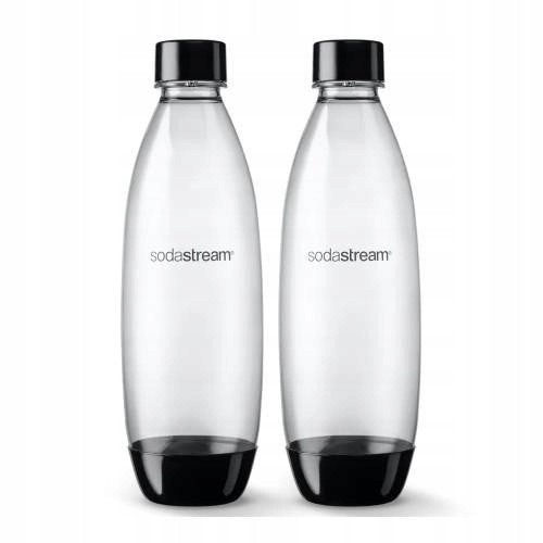  Set bottiglia gasatore SodaStream Fuse, nero, 1 l, 2 pz.