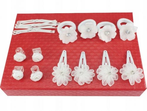  Clip, set decorazioni per capelli da comunione, 22 pezzi, bianco