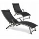  Sedia a sdraio FOCUSGARDEN, GARDEN CHAIR, metallo nero