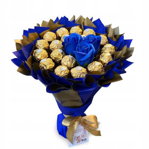  Bouquet di dolci Ferrero e rose. Regalo per l'anniversario di matrimonio, 20° compleanno