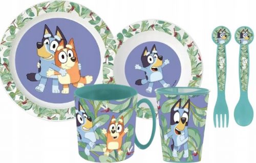  BLUEY SET COLAZIONE CENA UTENSILI TAZZA POSATE BLU