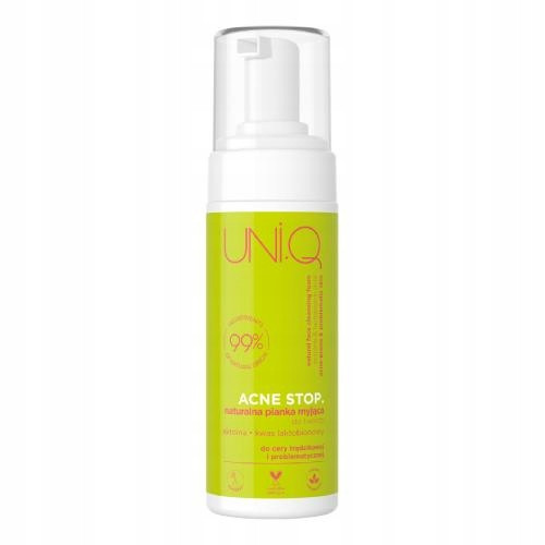  4ORGANIC UNI.Q ACNE STOP. Schiuma detergente viso naturale, 150 ml