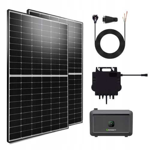 Balcone fotovoltaico 1000W con inverter NEO 800W e Growatt NOAH 2000