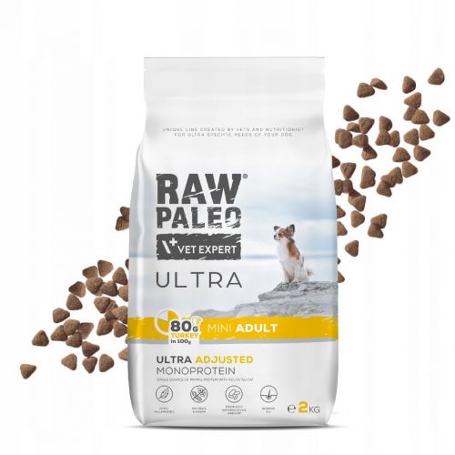  RAW PALEO ULTRA TURKEY ADULT MINI 2 kg di alimento secco a base di tacchino per cani di piccola taglia