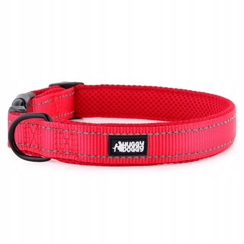  Collare per cani riflettente rosso regolabile per cani di taglia grande HUGGY DOGGY L