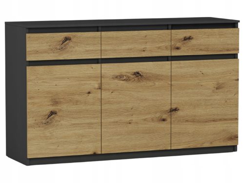  Cassettiera moderna Mobene 120 x 40 x 98 cm antracite opaco