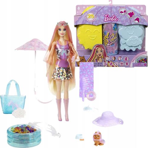  BAMBOLA BARBIE COLOR REVAL set regalo SOLE E PIOGGIA