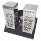  Lanterna CANDLE, moderna METAL SQUARE DUET, in acciaio nero, con inserto LED