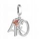  CIONDOLO CHARM 40° ANNIVERSARIO COMPLEANNO ROSA