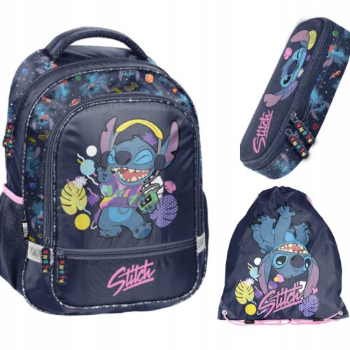  Zaino scuola multiscomparto Lilo e Stitch Paso Sfumature di viola, Sfumature di blu, Multicolor 19 l