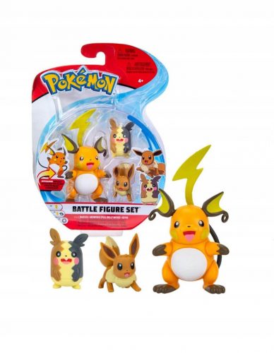  CONFEZIONE DA 3 FIGURINE POKEMON RAICHU MORPEKO EEVEE