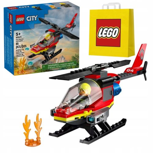  LEGO City 60411 Elicottero dei vigili del fuoco + Borsa di carta LEGO