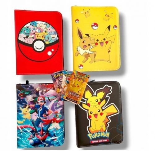  Album Porta Carte Pokemon per 400 Carte + 4 Carte Energia Originali