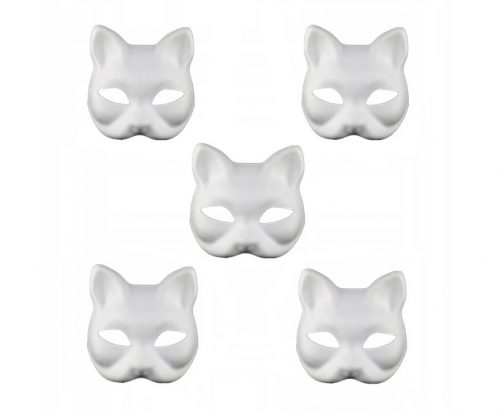  Maschera per il viso da gatto di Halloween Therian vuota 5