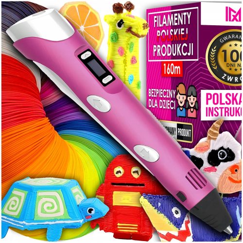  SET STAMPANTE PENNA 3D PER BAMBINI PENNA MAGICA + CARTUCCE PLA 160 METRI + Filamento INTMIX 1,75 mm multicolor